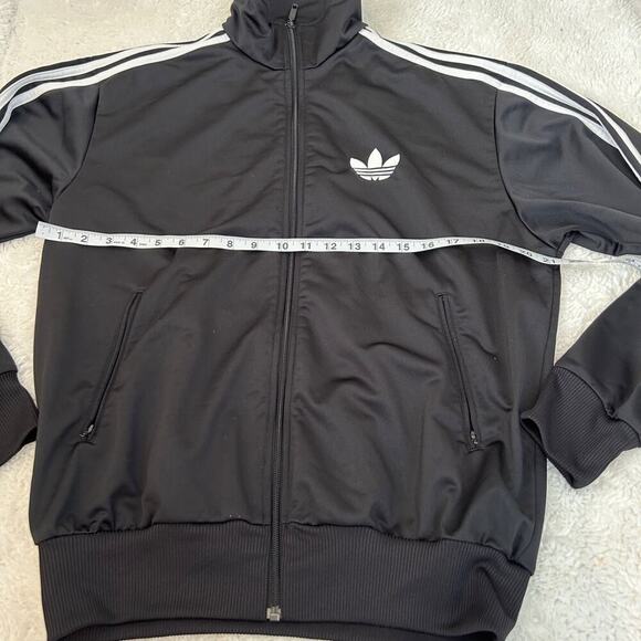 Vintage Unisex Adidas Tracksuit Medium Lined Jacket Black White 3‎ Stripe - Picture 3 of 5